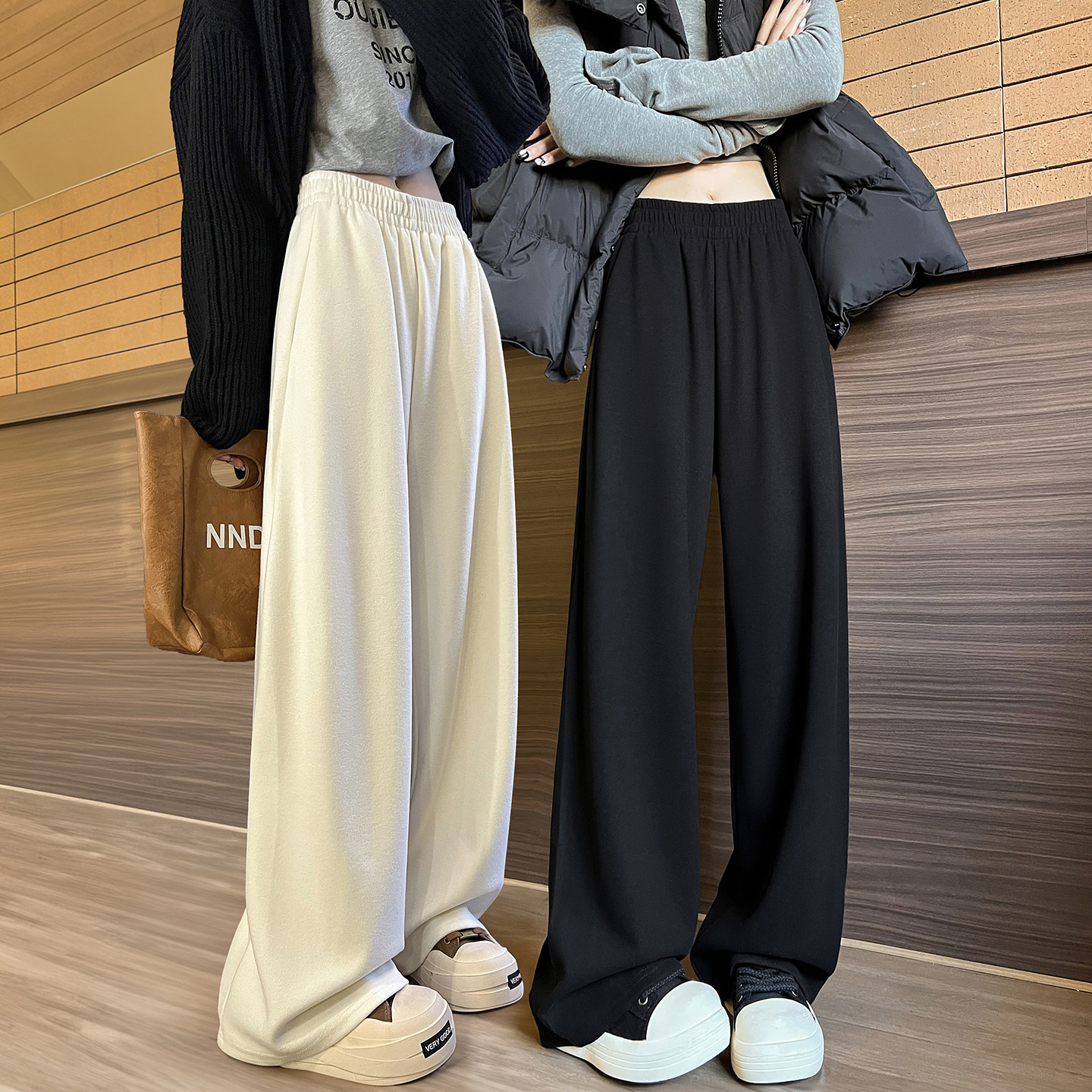 白色裤子2025新款今年流行爆款冬