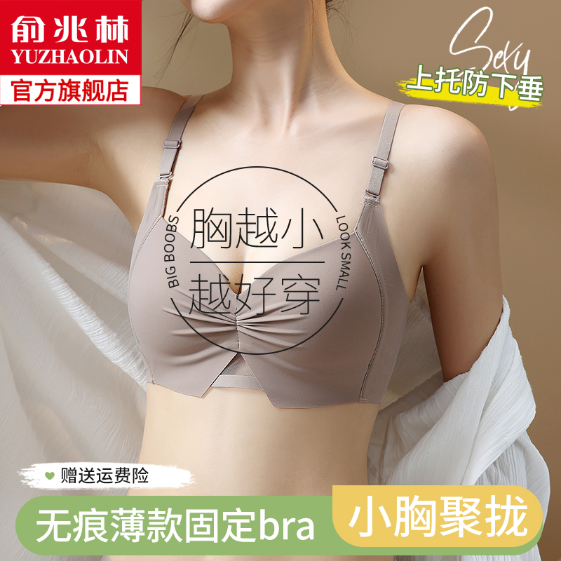 内衣女士小胸聚拢显大薄款胸罩聚拢收副乳防下垂无痕文胸秋冬季款