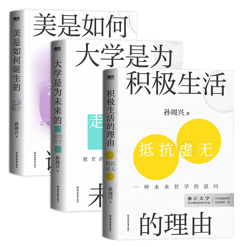 【全3册】积极生活的理由+美是如何诞生的+大学是为未来的 浙大哲学教授孙周兴从全新视角梳理艺术哲学  中国哲学 磨铁图书 - 实物图