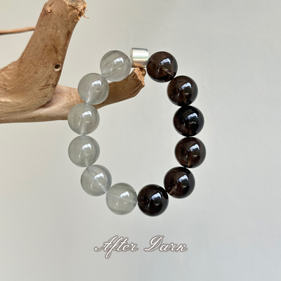 喜水木【水郁清枝】天然原创设计茶晶绿兔毛水晶手串招财事业好运