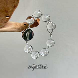 喜金木【镜花水月】天然绿幽灵水晶牛鼻孔白水晶近净体原创孤品