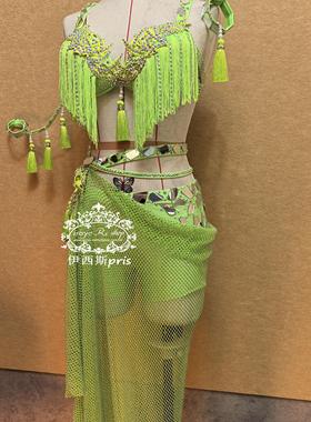 伊西斯pris2025新款原创成人儿童荧光绿肚皮舞演出服鼓舞shaabi