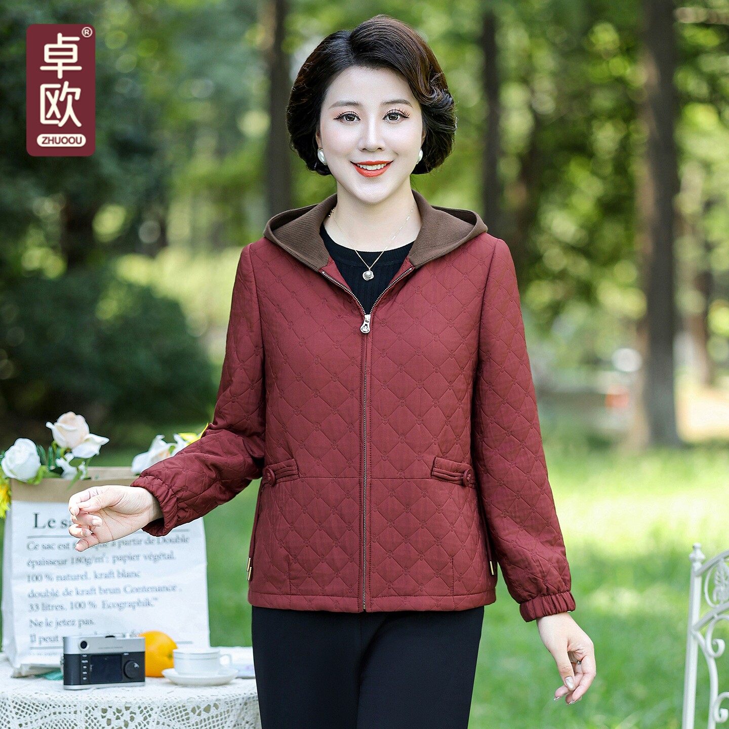 中老年妈妈春秋新款高贵洋气外套图片