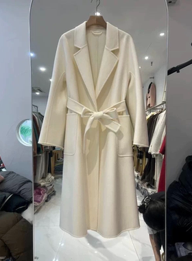 M家明星同款30山羊绒大衣女中长款高端气质修身显瘦羊毛呢子外套