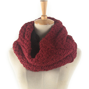 MJ系列 学生套头围脖女Y5163 秋冬品牌专柜库存折扣酒红色韩版