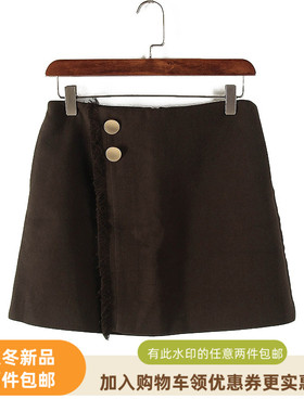 纳系列 春秋款高端女装库存折扣修身显瘦橄榄绿a型半身裙Y3345