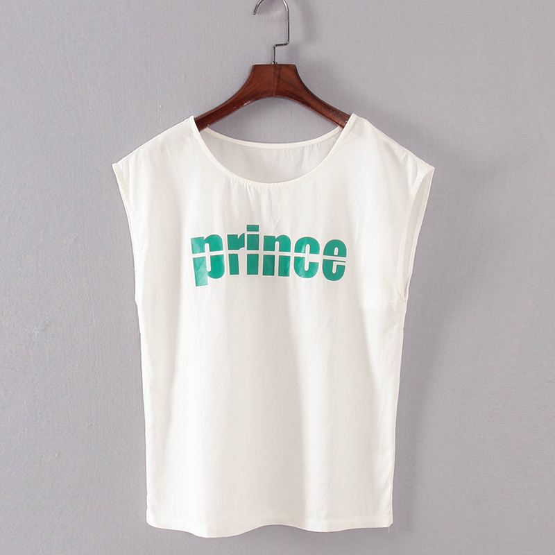 碧系列 夏季新款品牌女装库存折扣极简风百搭字母T恤F1750C