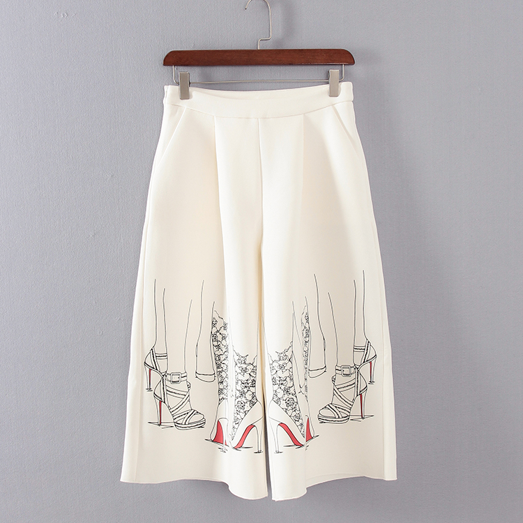 G系列 春秋新款品牌女装库存折扣时尚空气层印花休闲裤F1707