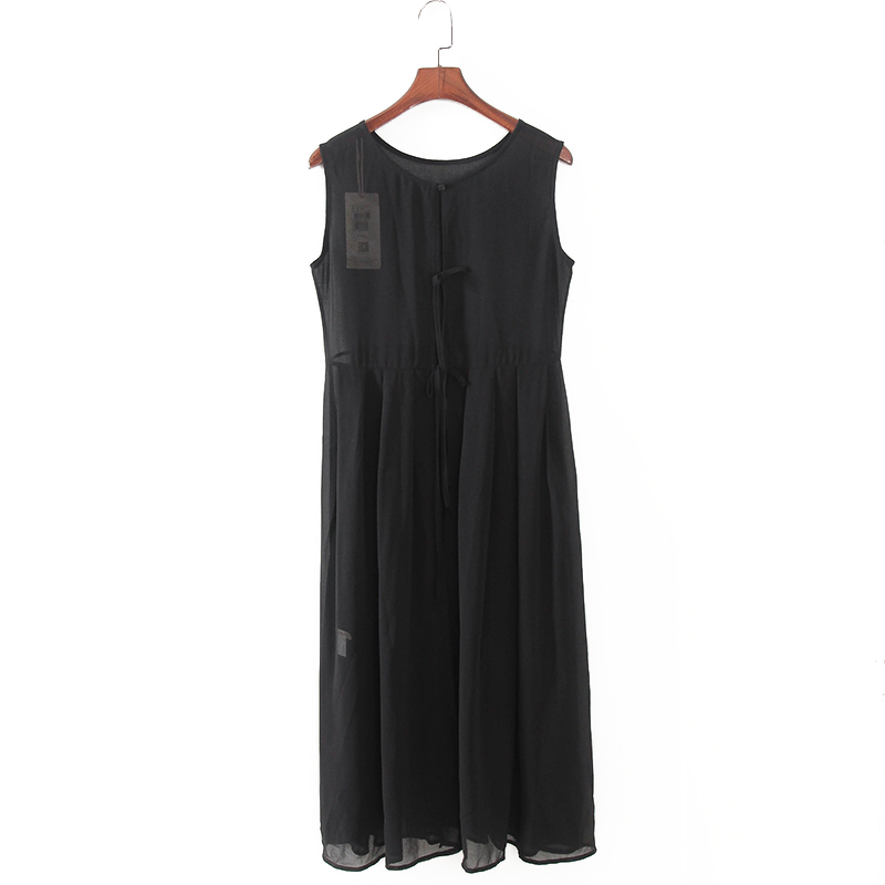 碧系列 夏季新款品牌女装库存折扣黑色通勤两件套连衣裙F1769