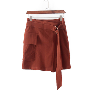 OL通勤风百搭中裙F875 品牌库存折扣女装 索系列 春夏新款