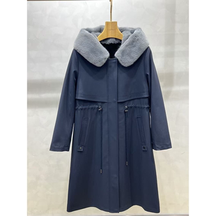 派克服女2026新款 冬海宁整貂内胆可拆卸水貂毛大衣皮草外套中长款