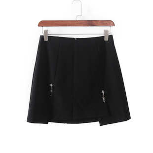 黑色百搭通勤款 品牌库存折扣女装 短裙F882B 春夏新款 索系列