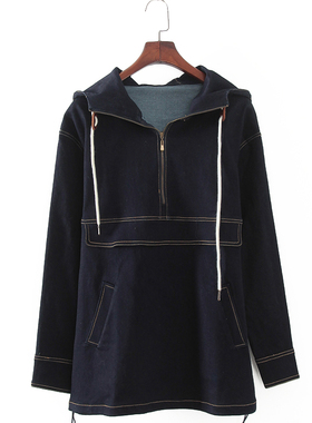 G系列 春秋新款品牌女装库存折扣休闲宽松连帽牛仔上衣F1610