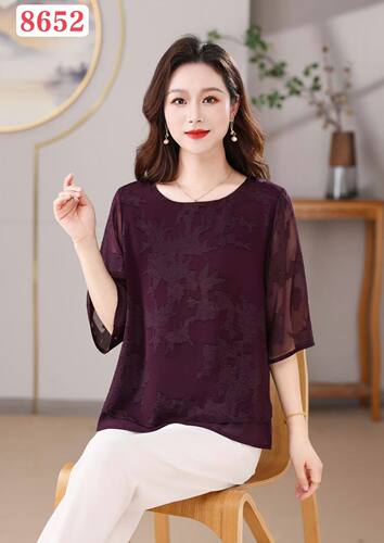 乔其纱真丝上衣女双层桑蚕丝短袖衬衫2026年夏季新款提花宽松小衫