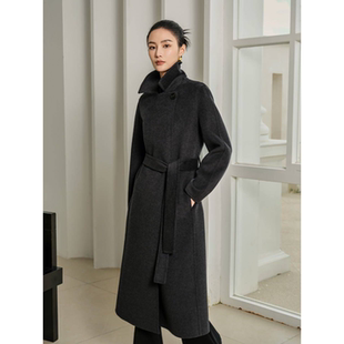 一粒扣纯手工缝制双面羊绒大衣女正肩修身 新款 30小山羊绒Max经典