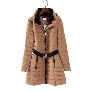 新款 中长款 冬季 品牌库存折扣连帽修身 棉服Y219 女装 ESP系列