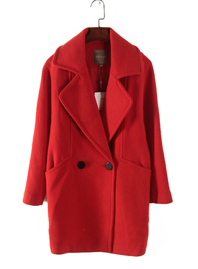 纳系列 秋冬款高端女装库存折扣中长双排扣毛呢大衣Y3306B