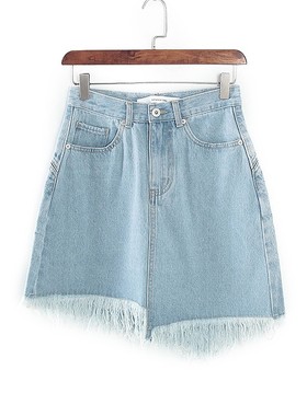 香蕉系列 夏季新品女装库存折扣不规则流苏包臀半裙Y4737A