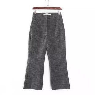 纹九分喇叭裤 香蕉系列 库存折扣休闲风格 专柜女装 Y4835B 春秋新款