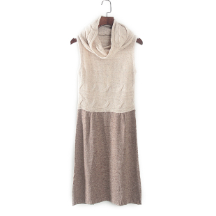 库存折扣可拆围脖无袖 专柜女装 羊毛连衣裙Y1600 春秋新款 安系列