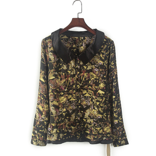 女装 春季 库存折扣 时尚 翻领上衣Y2529A 非系列 印花花色长袖 新款