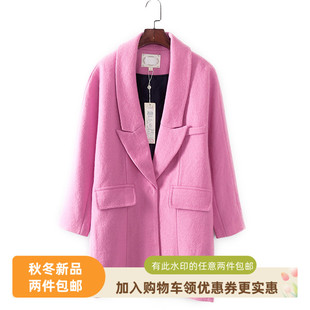 库存折扣精致小翻领大衣F986 品牌女装 灵系列 秋冬新款