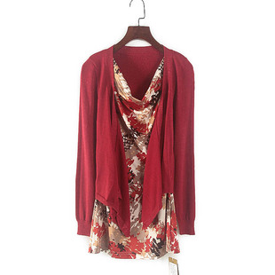 新品 针织衫 春秋款 库存折扣假两件印花时尚 Y2300 专柜女装 非系列