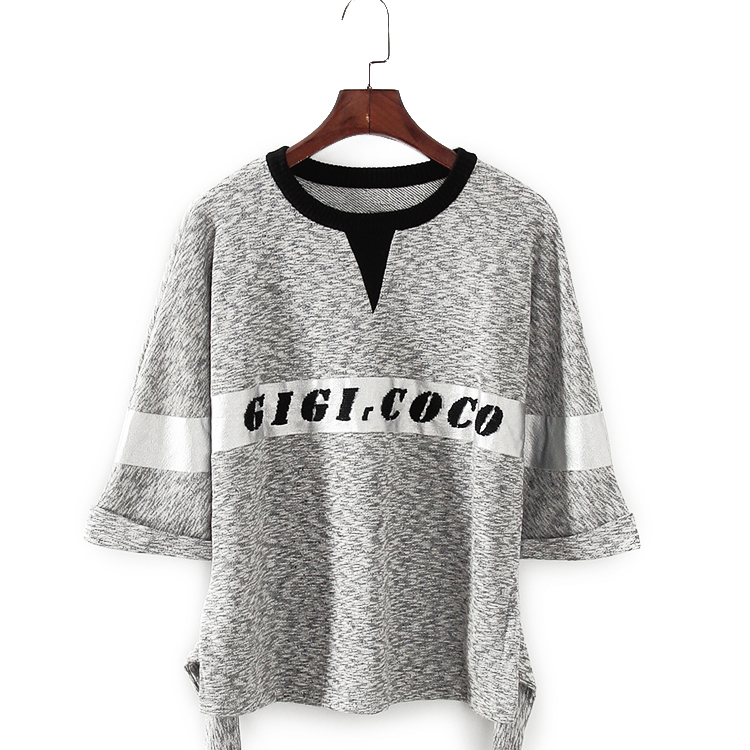 G系列 春秋新款品牌女装库存折扣休闲宽松胶印连袖卫衣F1600A