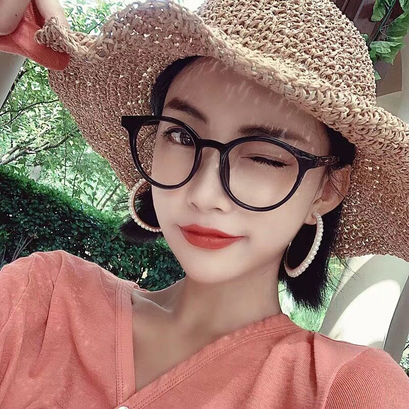 阿拉蕾超大可爱圆形眼镜框动漫复古原宿网红圆形近视可配眼镜框