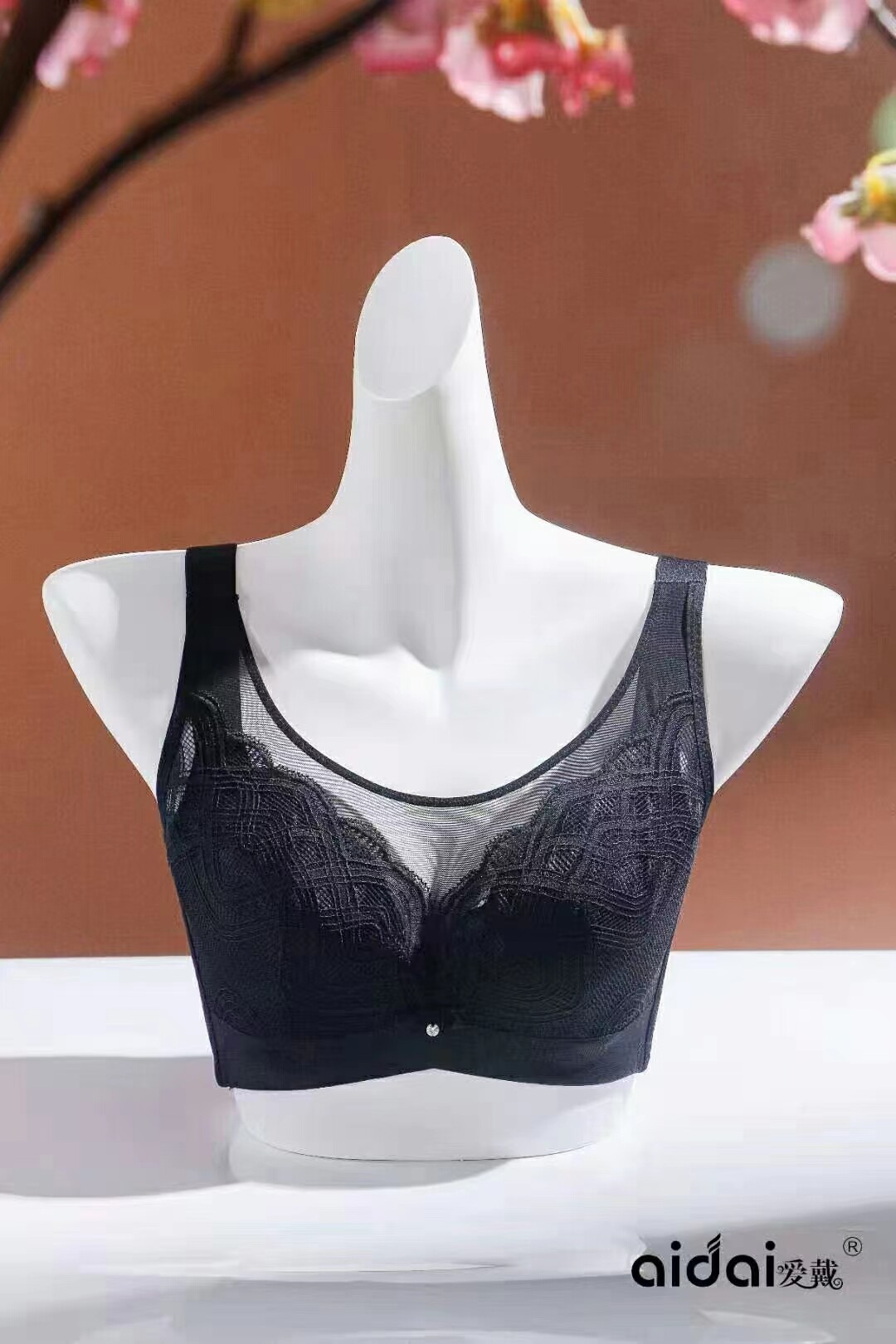 爱戴6566文胸 cdef调整型软钢圈背心式聚拢侧收大胸显小抹胸内衣