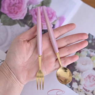 韩国进口不锈钢珍珠手柄勺咖啡勺搅拌勺可爱勺甜品勺奶茶勺搅拌勺
