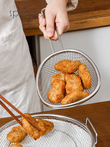 日本不锈钢大号油炸滤网沥水漏勺