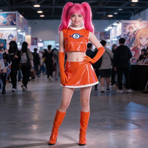 游戏太空频道5舞拉拉cos服万圣节cosplay  Ulala橙色女裙漫展套装