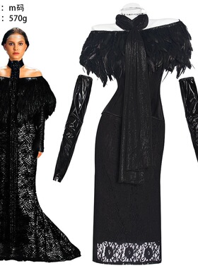 SW星球大战cos服Padme黑色宫廷礼服阿米达拉cosplay万圣节鱼尾裙