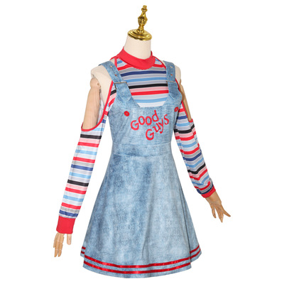 鬼娃回魂Chucky鬼娃恰吉cos服恐怖娃娃背带裤cosplay万圣节表演服