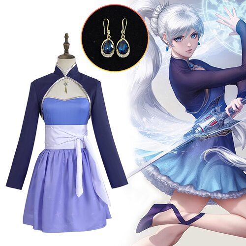 RWBY cos服魏丝·雪倪Weiss Schnee连衣裙动漫角色扮演服cosplay