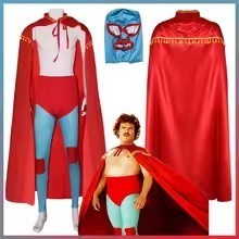 电影疯狂神父cos服 Nacho Libre纳丘cos服 男性摔跤手服装cosplay