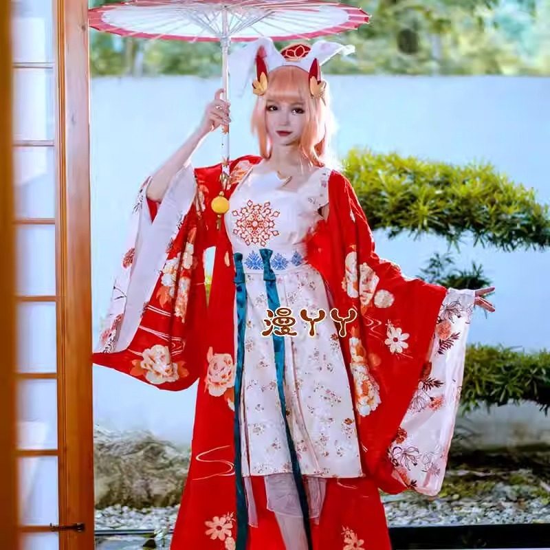 现货速发王者荣耀cos服公孙离惊鸿舞cosplay服装阿离假发伞女套装图片
