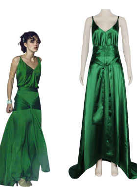 赎罪电影版cos服装 塞西莉亚泰丽思cosplay服绿色晚礼长裙表演服