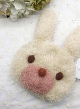 ZAKKA日本进口可爱风毛绒卡通零钱包夹子包柔软粉兔系列礼物
