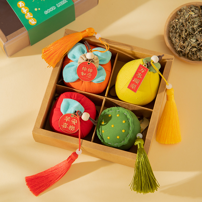 创意礼物端午节装饰礼盒水果艾草香包手工diy材料包成品粽子香囊-封面