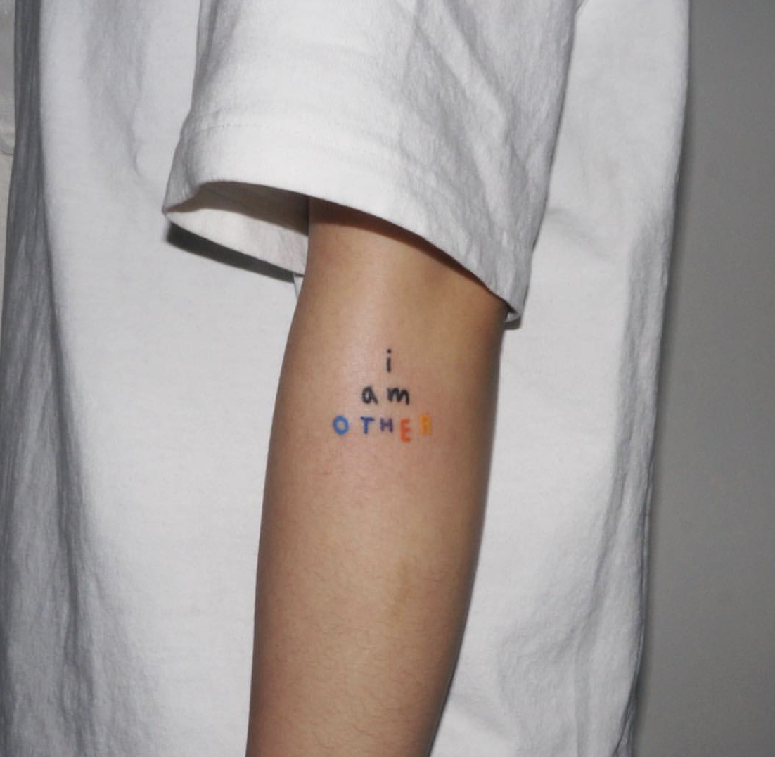 hge tattoo独家手绘 彩色英文字体 韩式清新防水纹身贴 a107