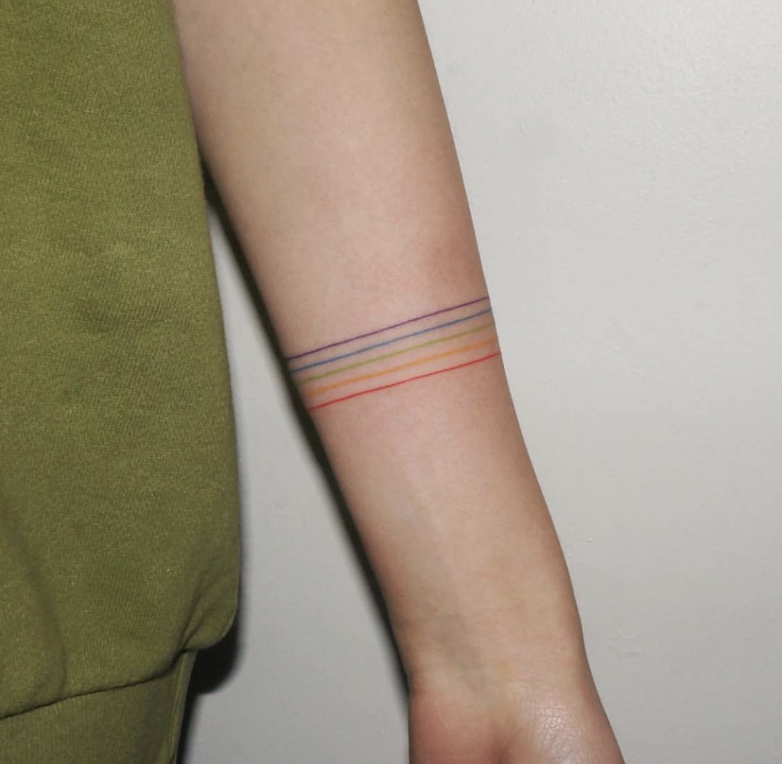 hgetattoo  独家手绘 泫雅风彩虹 韩系清新简约防水纹身贴  964