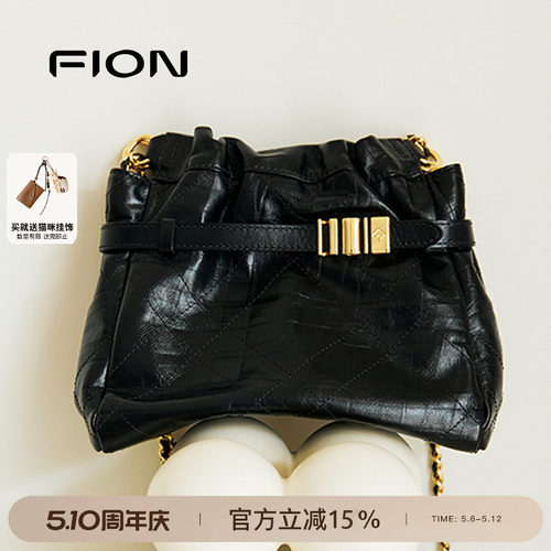 Fion/菲安妮音符真皮流浪包