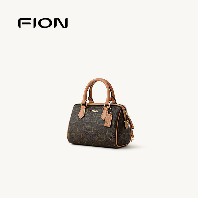 Fion/菲安妮老花波士顿包新款单肩斜挎手提包,箱包皮具/热销女包/男包,通用款女包,淘宝优惠券,粉丝福利购,淘宝优惠卷