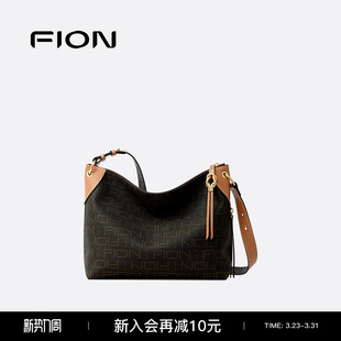 Fion 菲安妮莫相离老花托特包通勤大容量hobo包女单肩斜跨包包