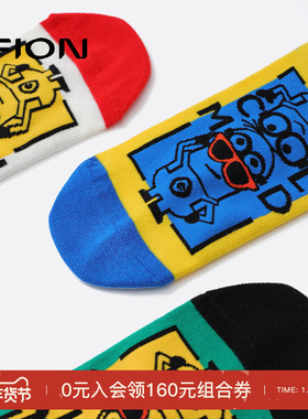 Fion/菲安妮小黄人袜子女款可爱浅口短袜多巴胺透气卡通袜