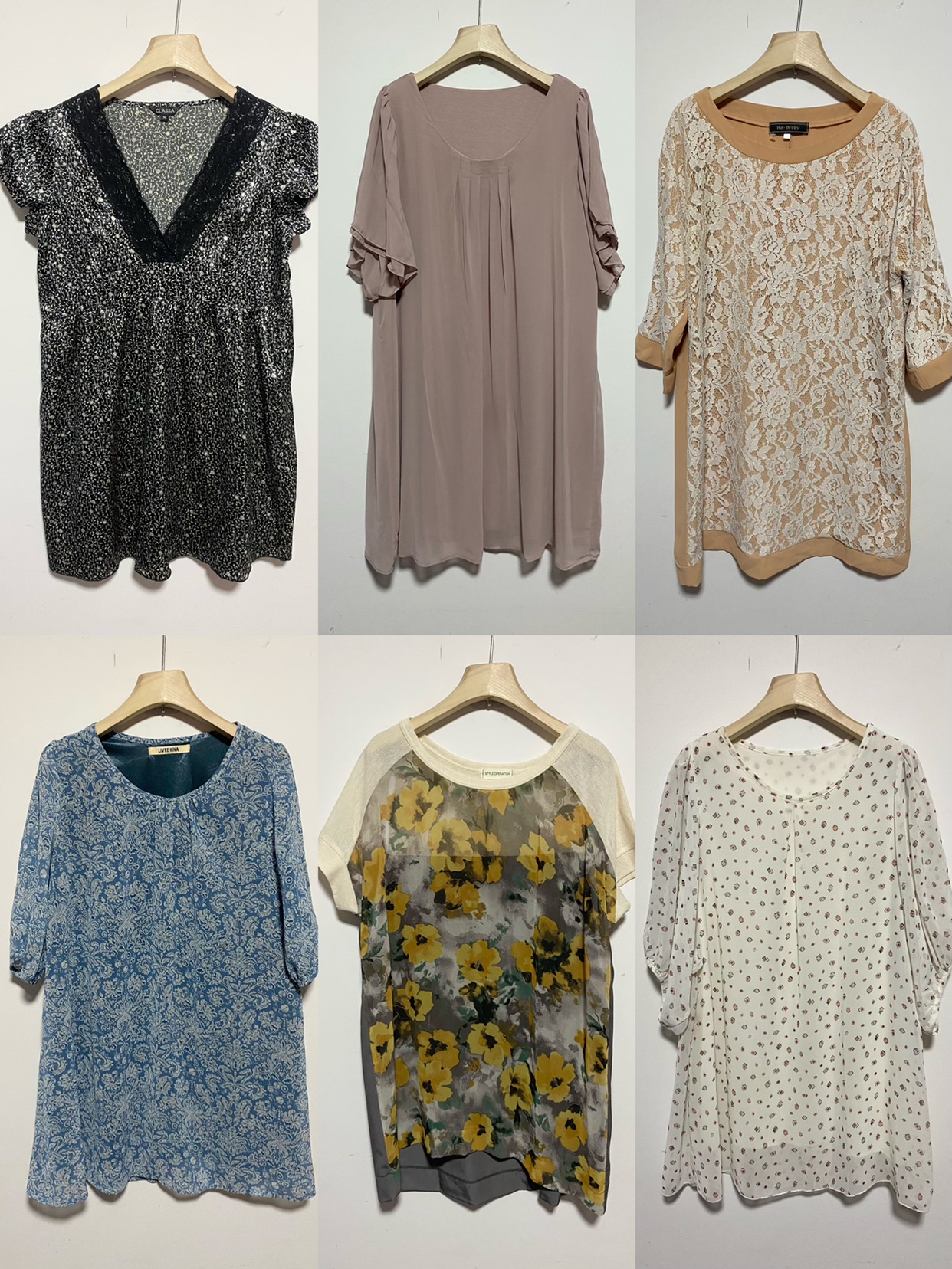 天天古着雪纺连衣裙夏vintage日本短袖宽松及膝中裙（L165z