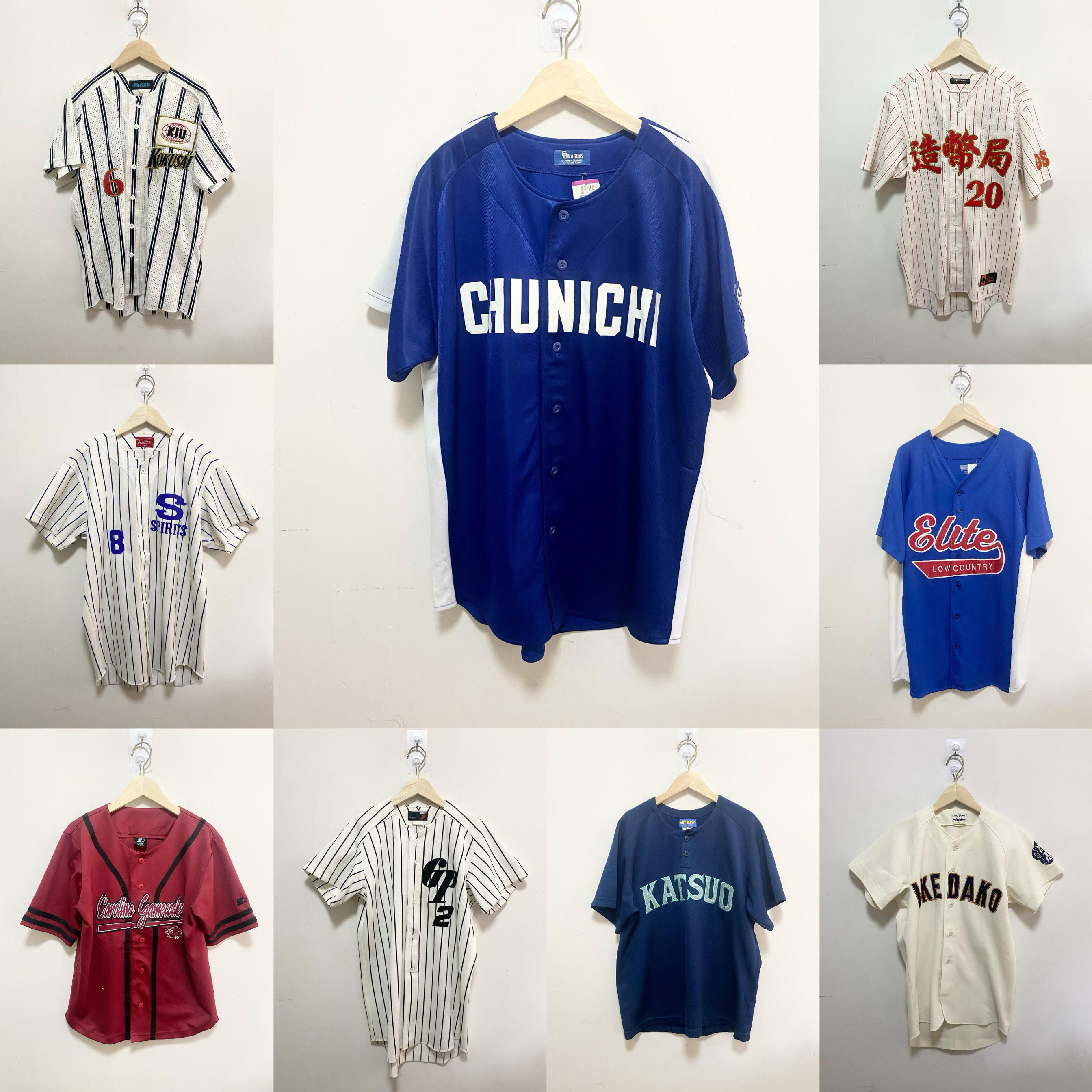 天天古着海外棒球服短袖T恤vintage泰国夏季宽松休闲上衣S06h