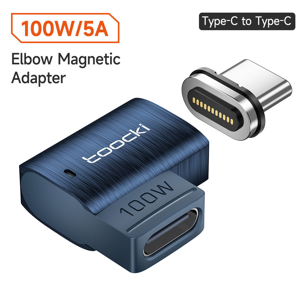 Toocki分离式磁吸充电头TypeC弯头转接头PD100W适用于苹果手机ipad平板电脑MacBook笔记本转接器车载手游